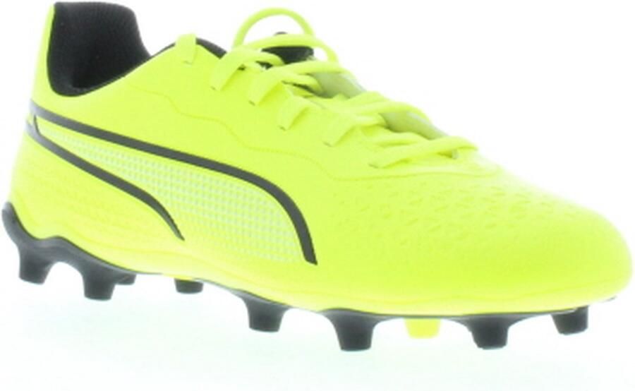 Puma King Match FG AG Junior voetbalschoenen geel zwart Jongens Meisjes Imitatieleer 38