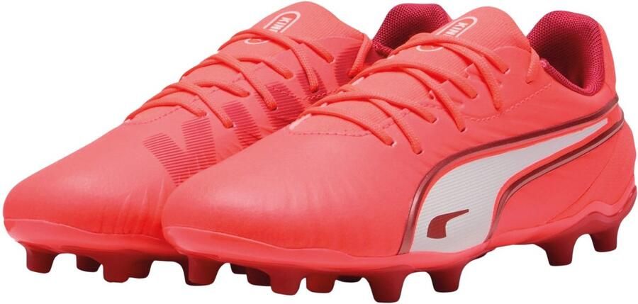 Puma King Match FG AG Junior voetbalschoenen rood wit donkerrood - Foto 3