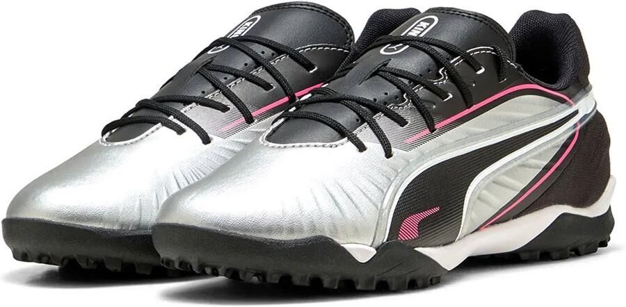 PUMA King Match Tt+mid Voetbalschoenen Zilver