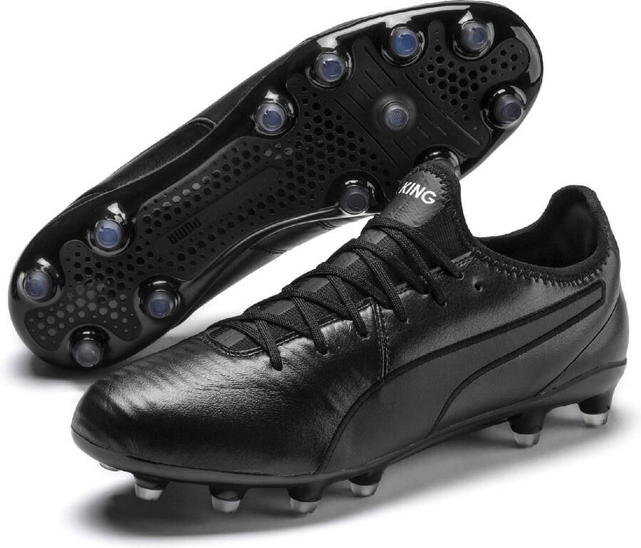 PUMA KING Pro Gras Voetbalschoenen (FG) Zwart Wit