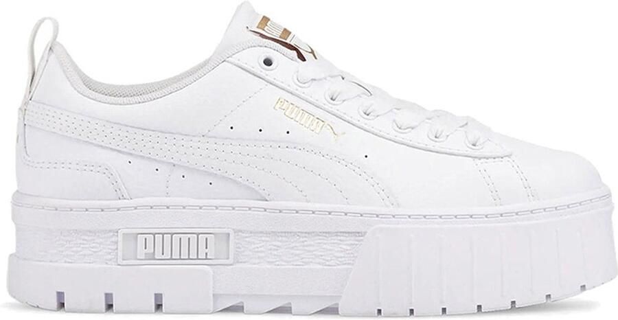 Puma Mayze Lth leren sneakers wit goud Meisjes Leer Meerkleurig 35.5 - Foto 2