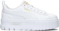 Puma Mayze Lth leren sneakers wit goud Meisjes Leer Meerkleurig 35.5 - Wit