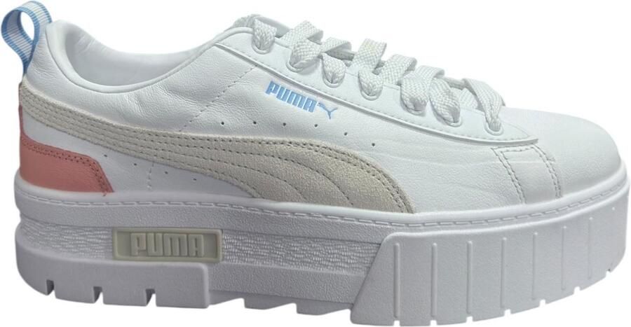 Puma Mayze Lth sneakers wit roze lichtgrijs - Foto 2
