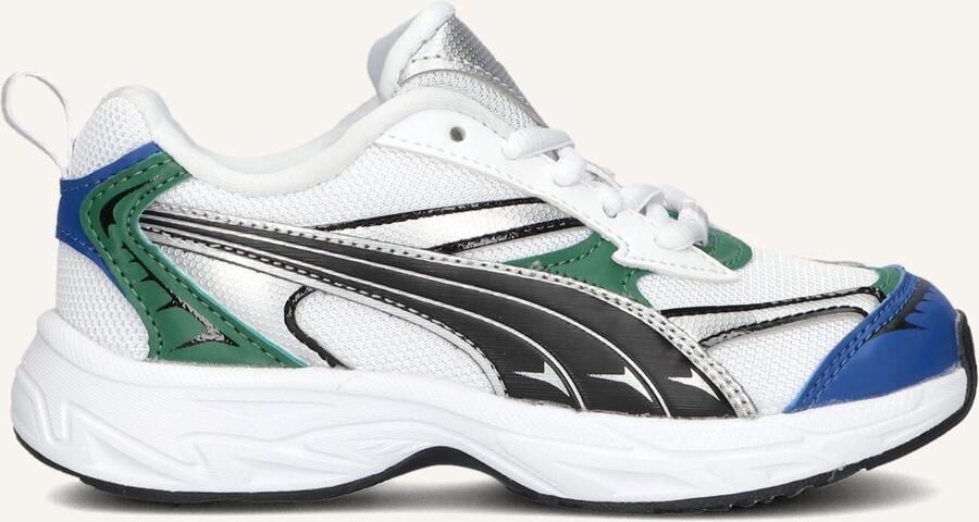 Puma Morphic Techie sneakers wit zwart groen Jongens Meisjes Mesh Meerkleurig 29 - Foto 2