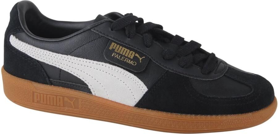 Puma Palermo Lth Black Feather Gray Gum Zwart Leer Lage sneakers Unisex - Foto 4