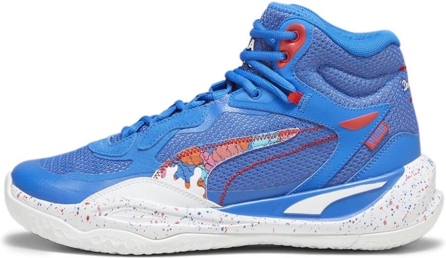 PUMA Playmaker Pro Mid Dylan Basketbalschoenen Blauw