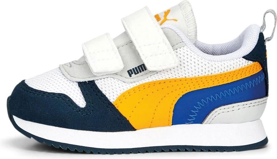 Puma R78 V Inf sneakers donkerblauw wit groen Jongens Meisjes Mesh Meerkleurig 22 - Foto 9