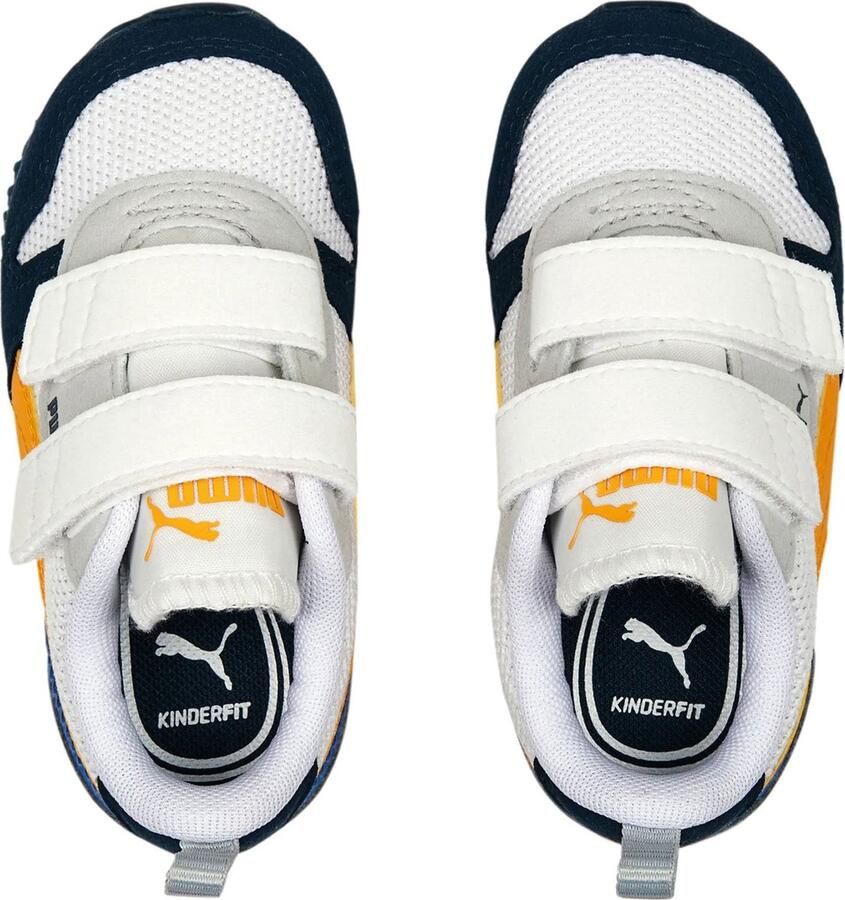 Puma R78 V Inf sneakers donkerblauw wit groen Jongens Meisjes Mesh Meerkleurig 22 - Foto 5