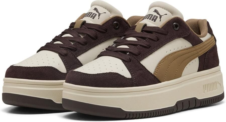 PUMA Rebound Femme Low SD Dames Sneakers Alpine Snow-Soft Taupe-Chocolate Fondue - Foto 4