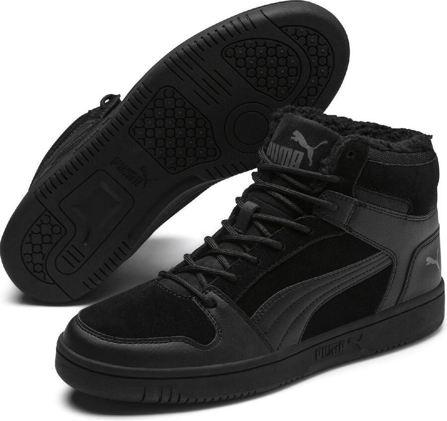 PUMA Rebound LayUp SD Fur Sneakers Unisex Black-CASTLEROCK