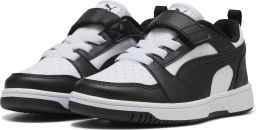 Puma Rebound v6 Low sneakers wit zwart Jongens Meisjes Imitatieleer Meerkleurig 33