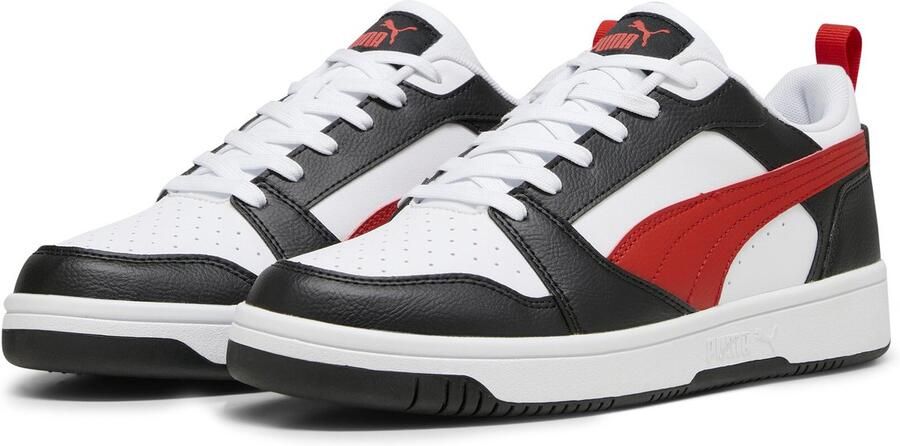 PUMA Rebound V6 Lo Jr Unisex Sneakers White-For All Time Red- Black