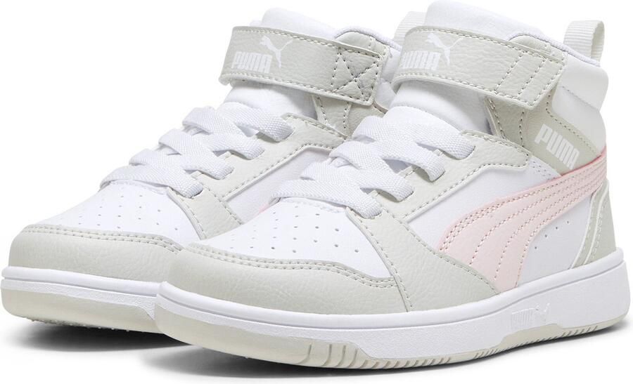 Puma Rebound v6 Mid V6 Mid sneakers wit grijs roze Imitatieleer 35 - Foto 2