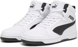 Puma Rebound v6 Mid V6 Mid sneakers lichtgrijs donkerblauw rood Imitatieleer 39