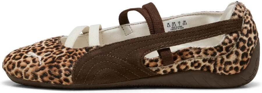 PUMA Ballerina met riempjes 'Speedcat Wild' chocoladebruin lichtbruin