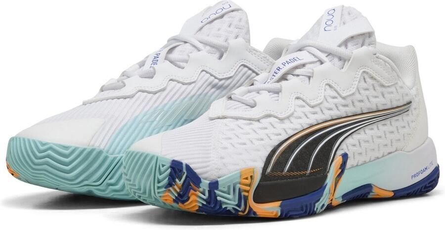 PUMA Schuhe Low Nova Elite 108284 White- Black-Vivid Blue-Heat Fire