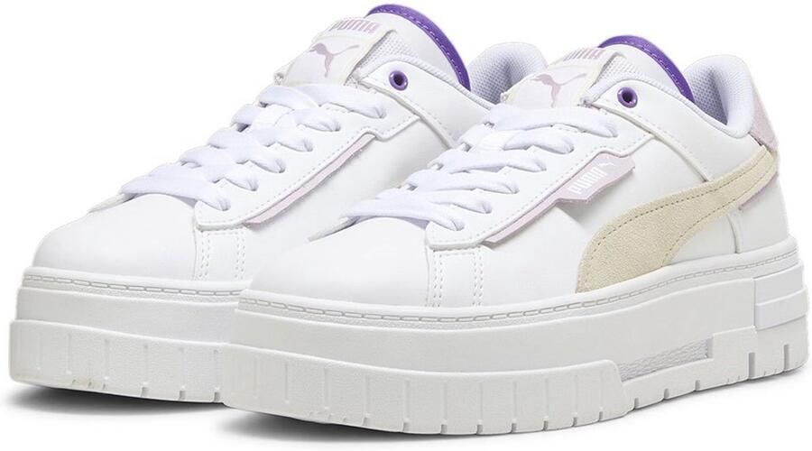 Puma Gecrashte Sneakers voor Vrouwen White Dames