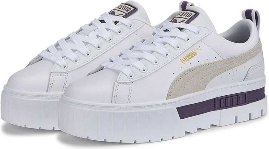 PUMA SELECT Mayze Leather Sneakers Dames Puma White Pristine