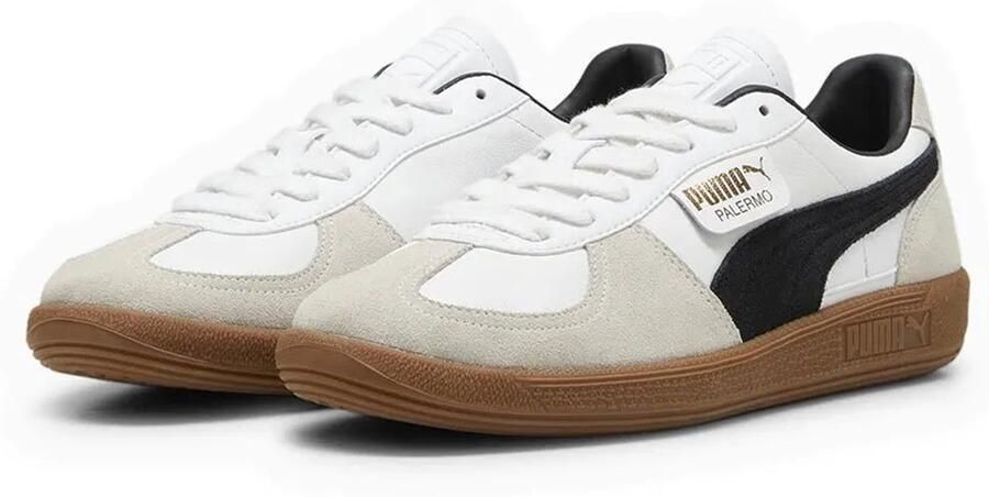 Puma Palermo Lth White Vapor Gray Gum Wit Leer Lage sneakers Unisex - Foto 3