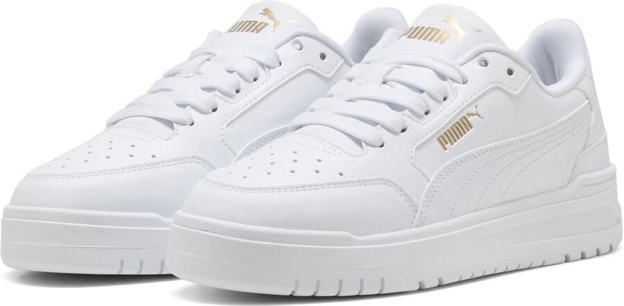 PUMA Shuffle Downtown Lo Jr Unisex Sneakers White- Gold