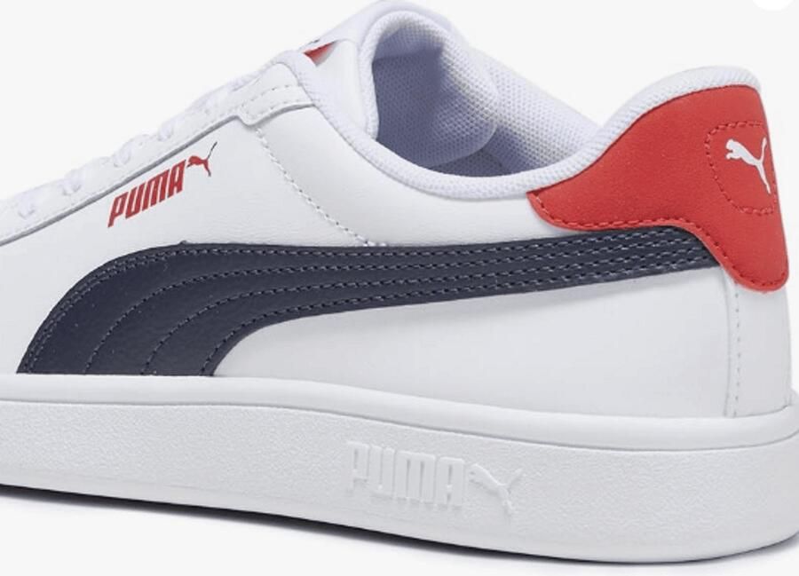 Puma Smash 3.0 sneakers wit donkerblauw rood Imitatieleer 35.5