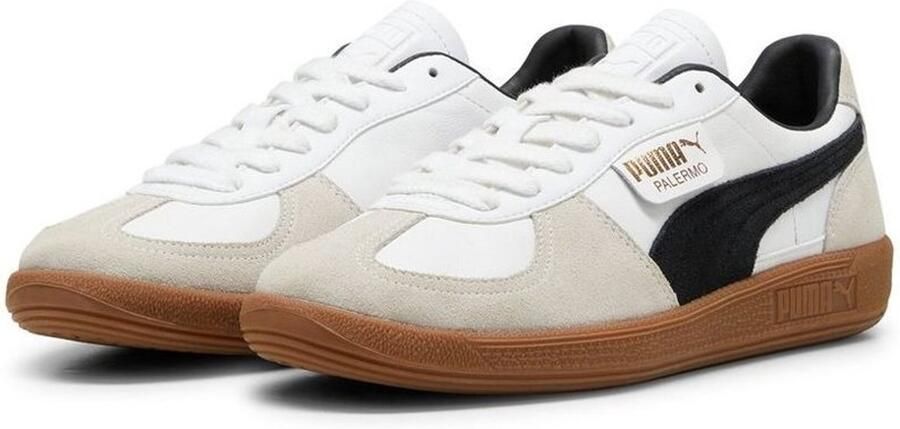 Puma Palermo Lth White Vapor Gray Gum Wit Leer Lage sneakers Unisex - Foto 4