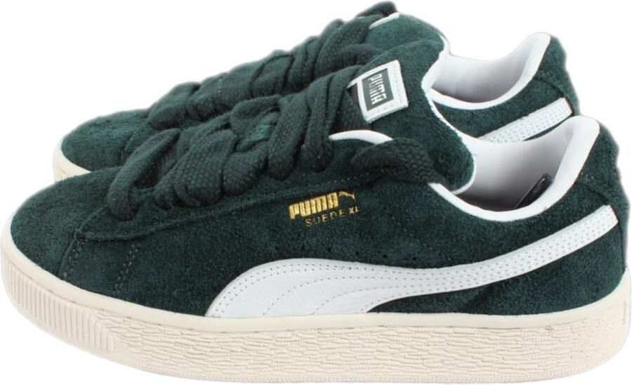 Puma Suede Low Shoe met Oversize Veters Green Heren