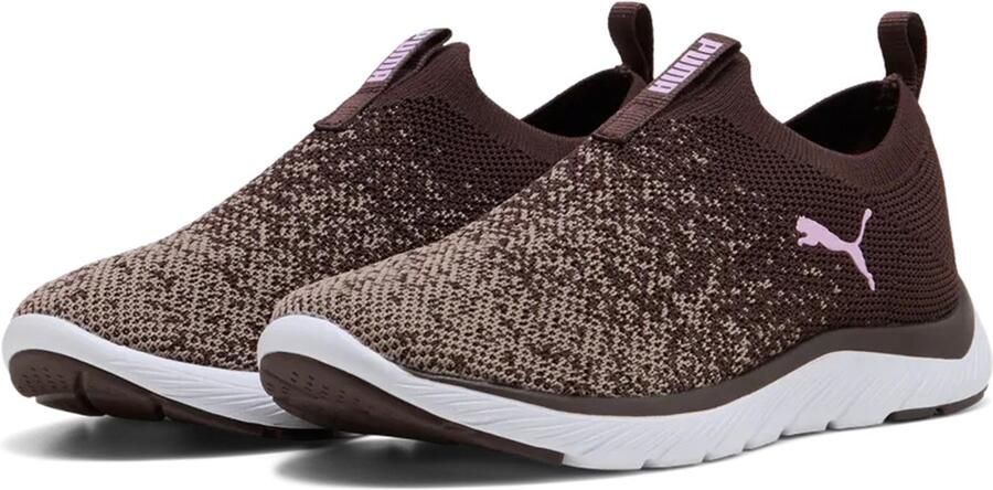PUMA Softride Premier Slip-On Knit Hardloopschoenen Dames 309834 20 Chocolate -Gray