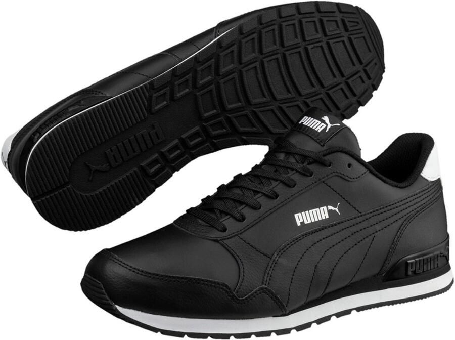 PUMA ST Runner V2 Full Leather Sneakers Sportschoenen Schoenen Zwart 365277 - Foto 2