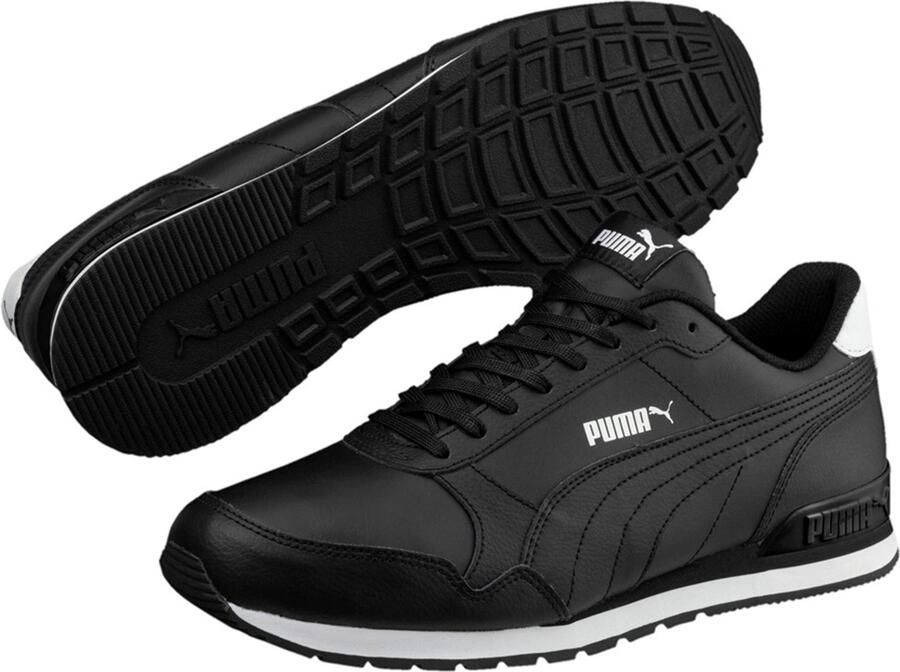 PUMA ST Runner V2 Full Leather Sneakers Sportschoenen Schoenen Zwart 365277