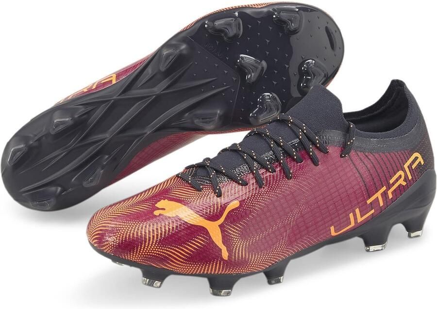 PUMA Ultra 2.4 Gras Kunstgras Voetbalschoenen(MG)Roze Oranje Donkerblauw