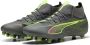 PUMA Ultra 5 Match+ High Gras Kunstgras Voetbalschoenen (MG) Donkergrijs Geel Roze - Thumbnail 1
