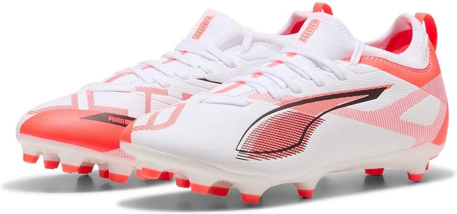 Puma ULTRA 5 MATCH FG AG Junior voetbalschoenen wit zwart rood