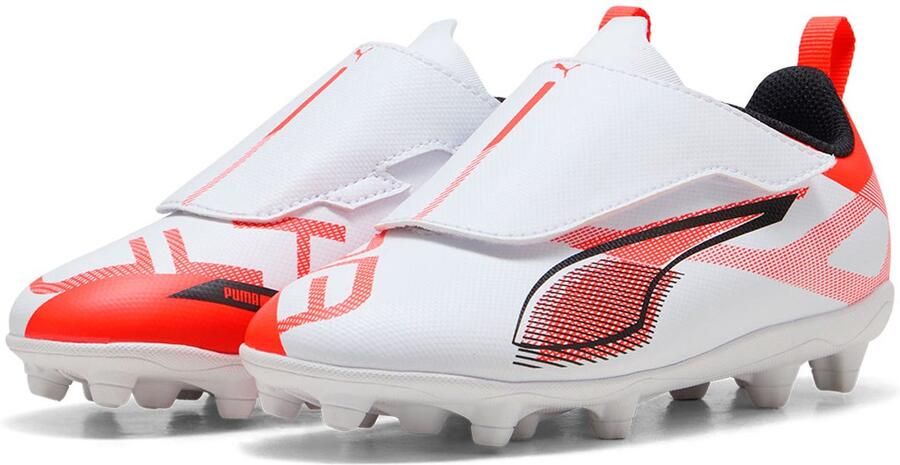 Puma Ultraq 5 Play V FG AG RB Jr Junior voetbalschoenen wit zwart rood - Foto 2