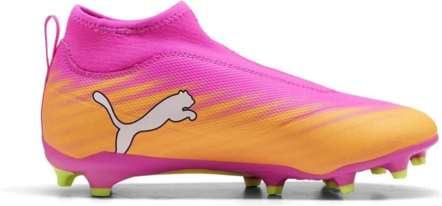 PUMA Ultra 6 Match Laceless + FG AG Showtime Poison Pink Wit Sun Stream Blauw Zwart Kids