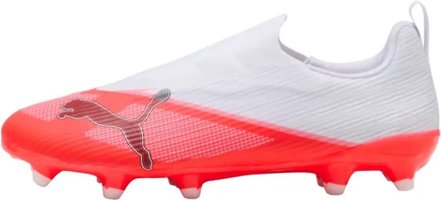 PUMA Ultra Nitro 7 Match Veterloze Gras Kunstgras Voetbalschoenen (MG) Kids Wit Felrood Zwart