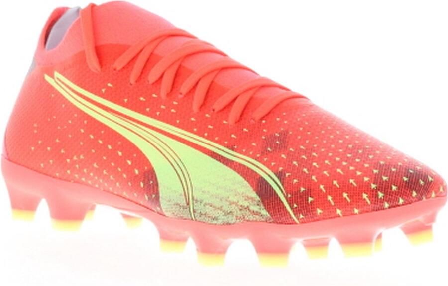 PUMA Ultra Match Gras Kunstgras Voetbalschoenen (MG) Oranje Lichtgroen - Foto 5