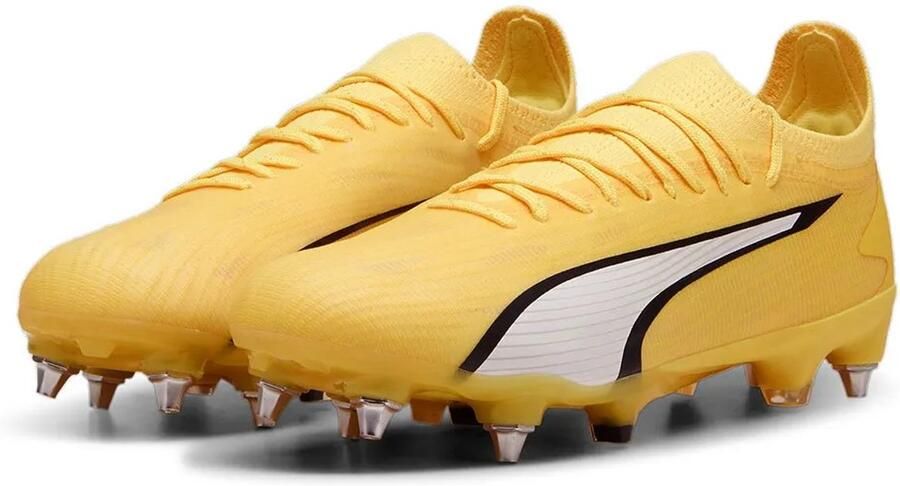 PUMA Ultra Ultimate IJzeren-Nop Voetbalschoenen (SG) Geel Wit Zwart