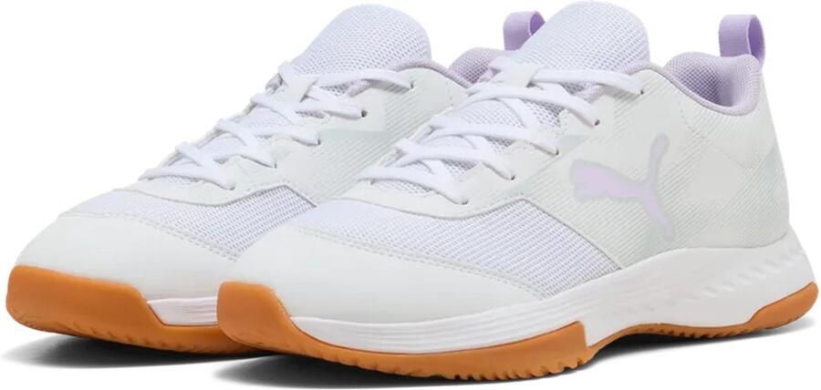PUMA Varion 3 Jr 109097 04 indoor-schoenen voor kinderen met klittenbandsluiting wit - Foto 4