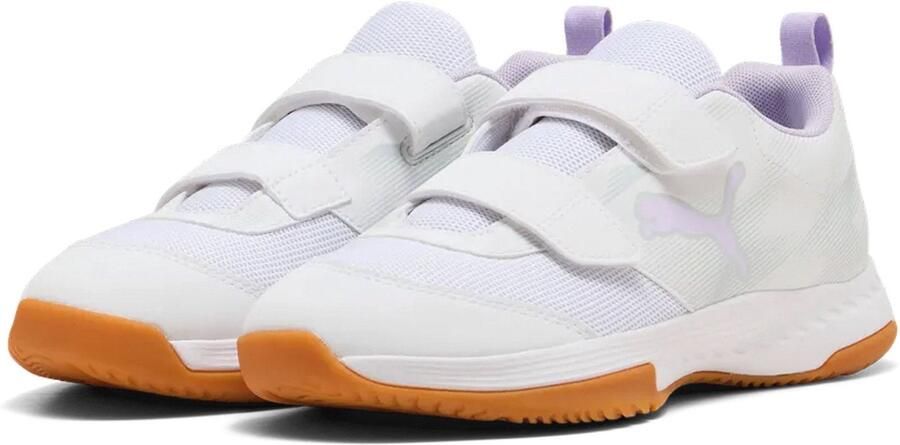 Puma Varion 3 V junior imitatieleren voetbalschoenen wit lila - Foto 4