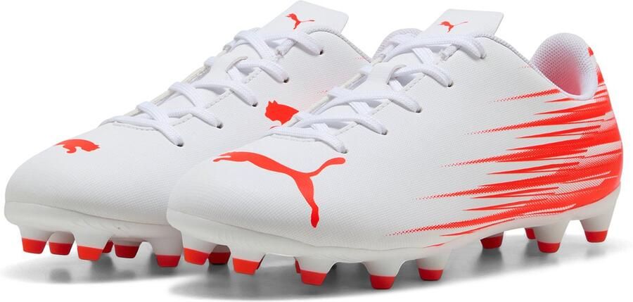 PUMA voetbalschoen ATTACANTO II FG AG JR kinderen en tieners 108496 10 wit rood