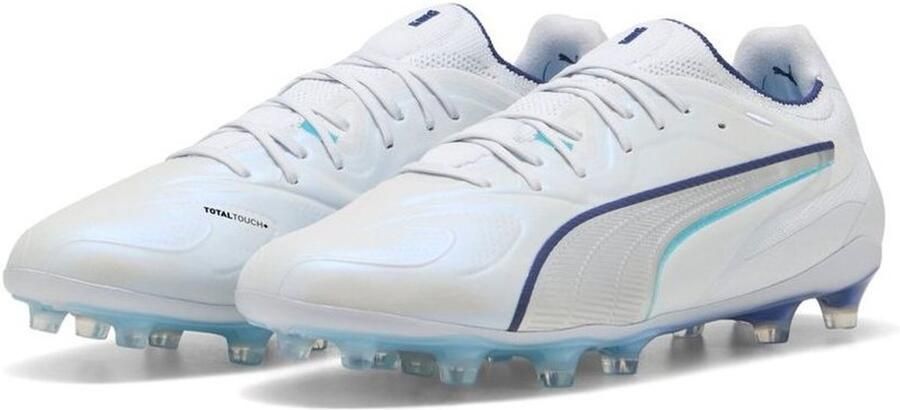 PUMA King 20 Ultimate Gras Voetbalschoenen (FG) Wit Lichtblauw Blauw - Foto 2