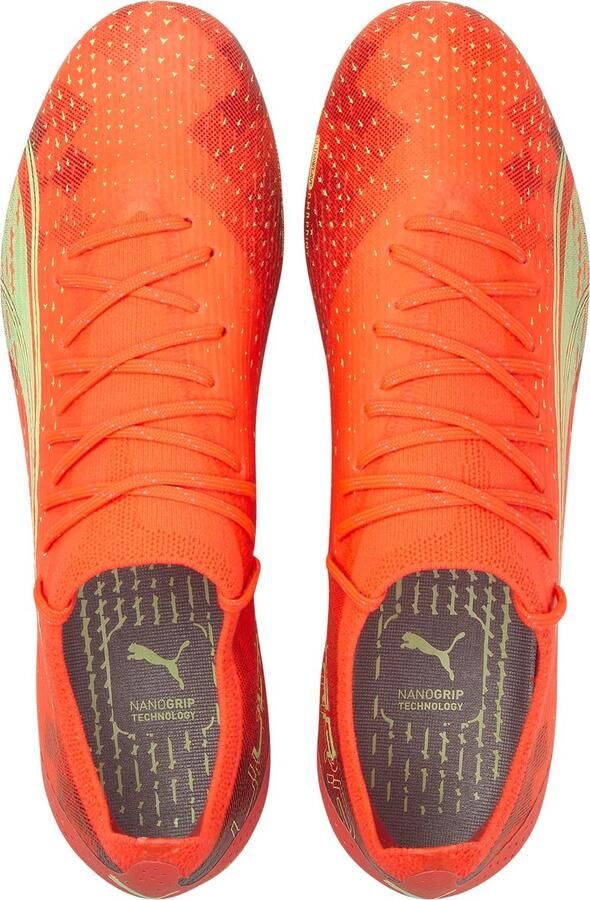 PUMA Ultra Ultimate Gras Kunstgras Voetbalschoenen (MG) Oranje Lichtgroen - Foto 6