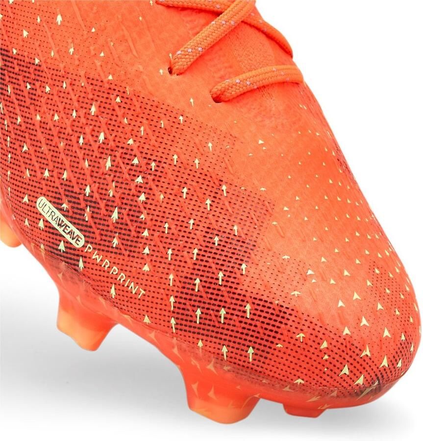 PUMA Ultra Ultimate Gras Kunstgras Voetbalschoenen (MG) Oranje Lichtgroen - Foto 4