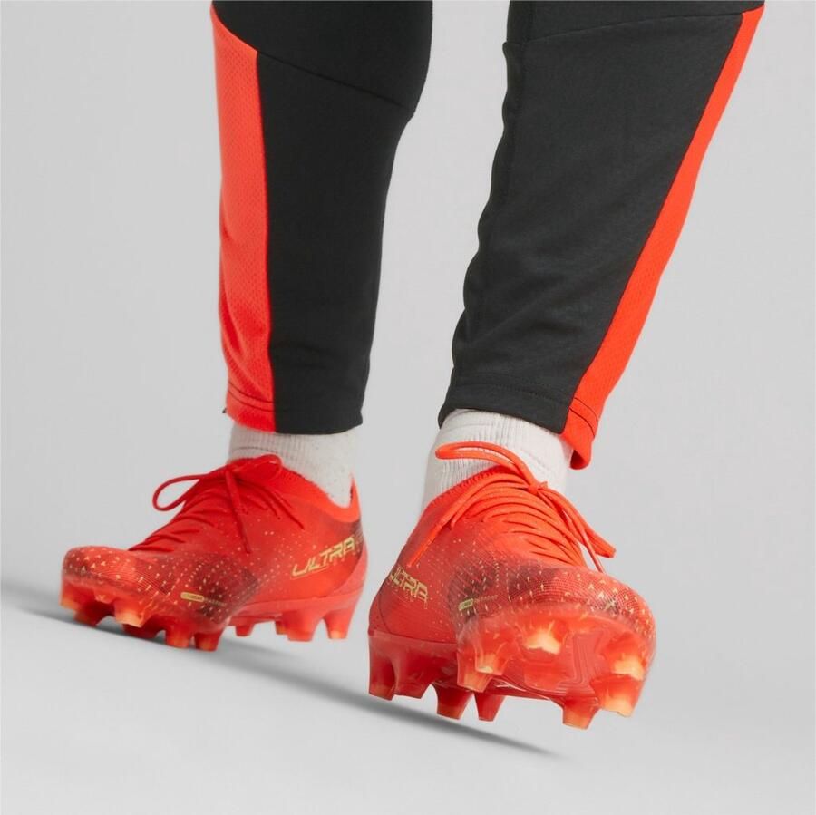 PUMA Ultra Ultimate Gras Kunstgras Voetbalschoenen (MG) Oranje Lichtgroen - Foto 2
