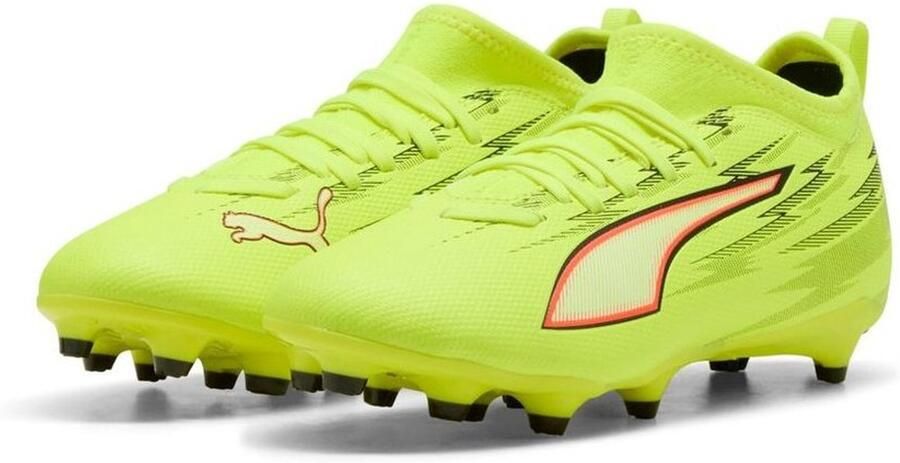 PUMA Ultra 6 Match Gras Kunstgras Voetbalschoenen (MG) Kids Neongeel Rood Zwart - Foto 2