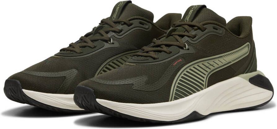 PUMA PWR Hybrid TR Unisex Sportschoenen Dark Olive-Lux Army-Glowing Red-Warm White