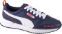 PUMA R78 SL Heren Sneakers Sportschoenen Schoenen Navy-Blauw 374127 - Thumbnail 1