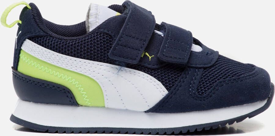 Puma R78 V Inf sneakers donkerblauw wit groen Jongens Meisjes Mesh Meerkleurig 22 - Foto 8