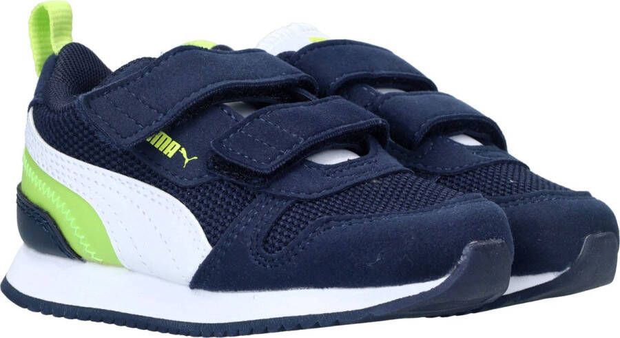 Puma R78 V Inf sneakers donkerblauw wit groen Jongens Meisjes Mesh Meerkleurig 22 - Foto 6
